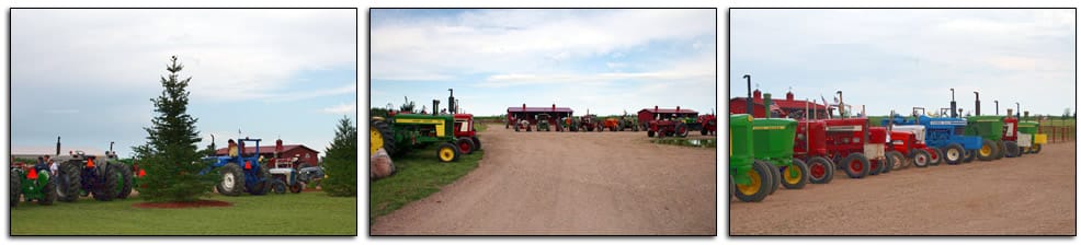 Tractors lined up in Tractorcade