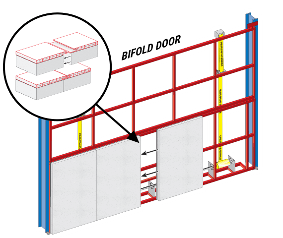 Applying insulation board on the bifold doors