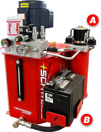 Schweiss 12v Battery Backup Battery and Motor