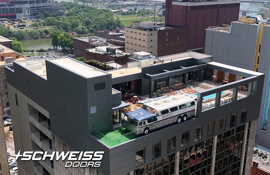 Bobby Hotel add Schweiss Doors to rooftop lounge