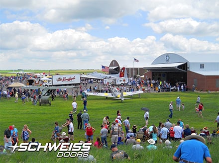 Schweiss Bifold Aircraft doors at Minnesota Airshow