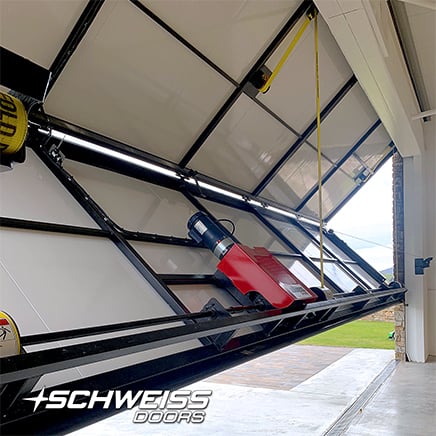 Schweiss Hangar Door with lined interior