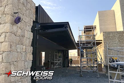 Schweiss Doors were shipped to Middle East and installed