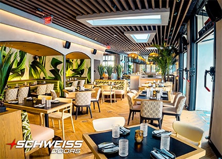 Elevated dining experience gets Schweiss bifold liftstrap door