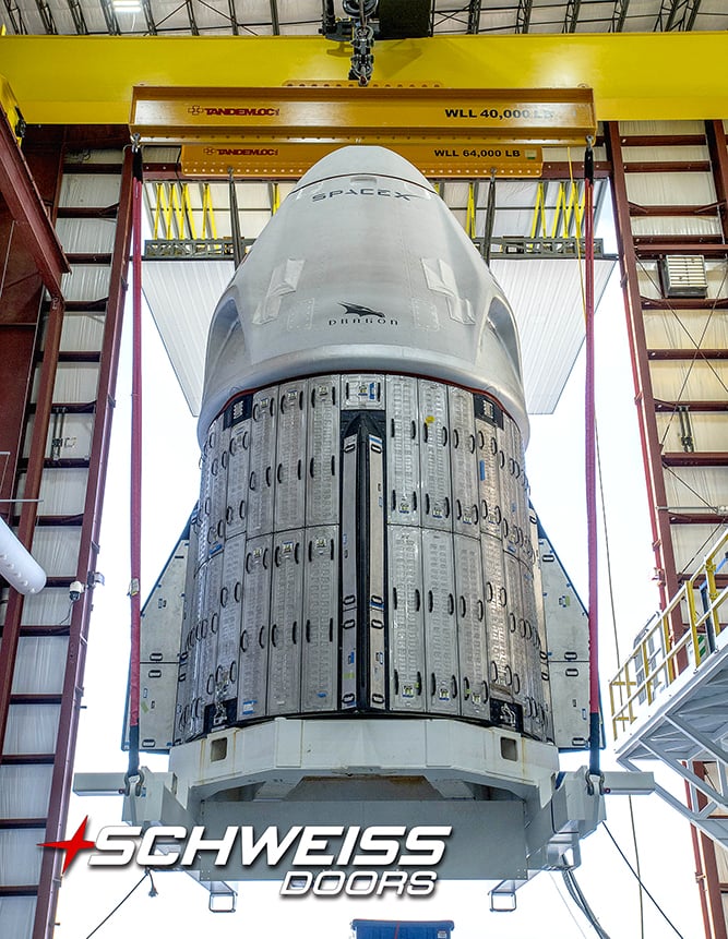 Schweiss Door open for Rocket in Cape Canaveral