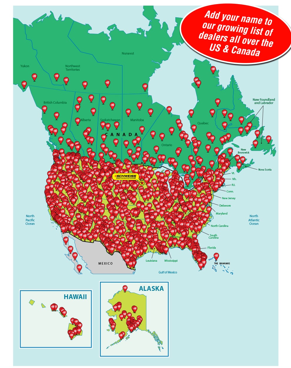 Schweiss Doors Dealers Map