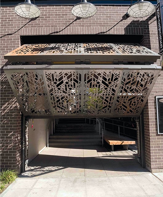 Schweiss Lifting Gate in Seattle, Washington secures atrium