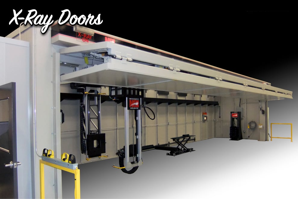 Schweiss door is lined with lead for X-ray inspections of metal components in Minnesota