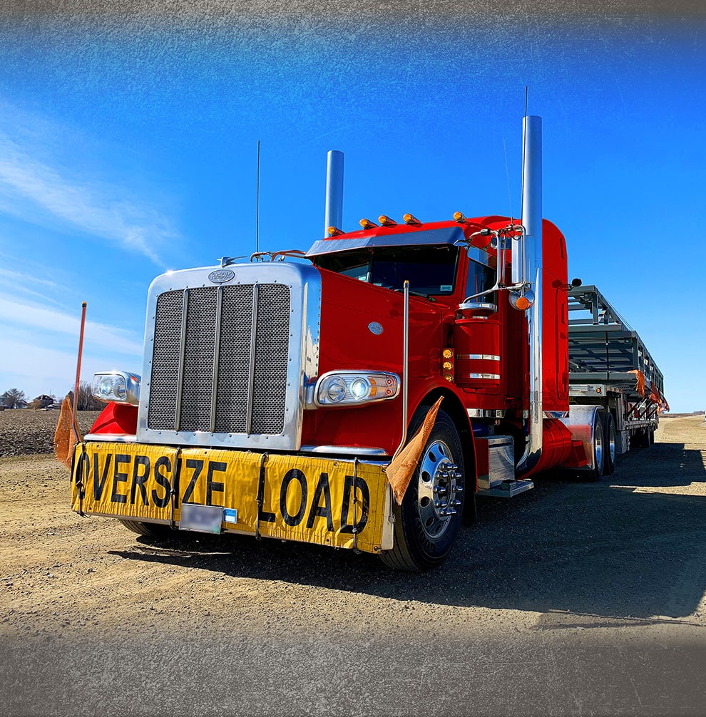Schweiss Doors delivery semi with a door loaded