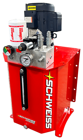 Powerful Nebraska Doors hydraulic by Schweiss pump system