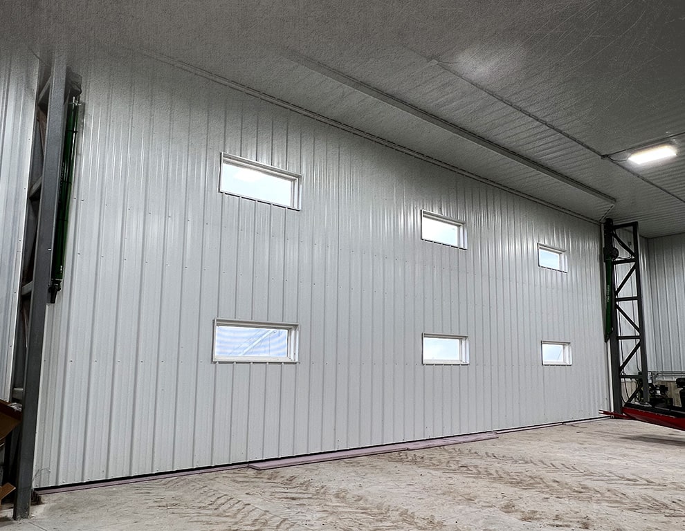 Nebraska stand-alone hydraulic door by Schweiss viewed from inside