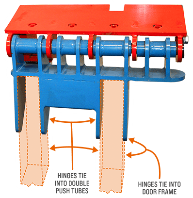 Strong Ohio Doors by Schweiss hydraulic door hinge