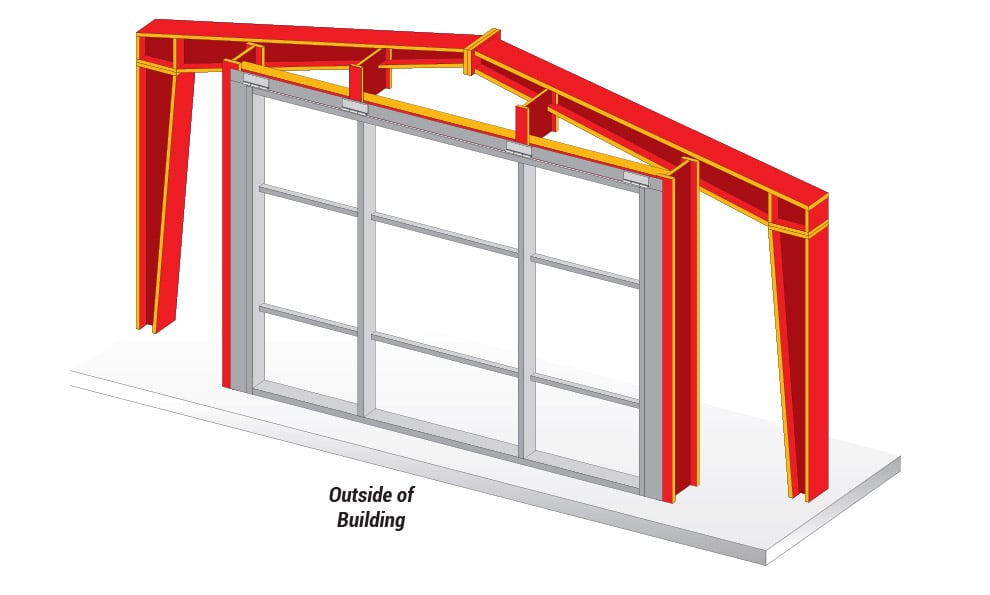 Hydraulic Door Installation - Fastening door to building