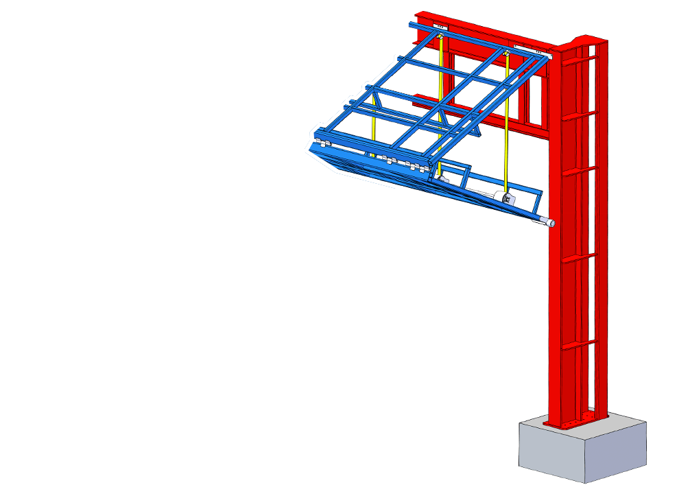 Schweiss superstructure bifold Tri-Pod doors