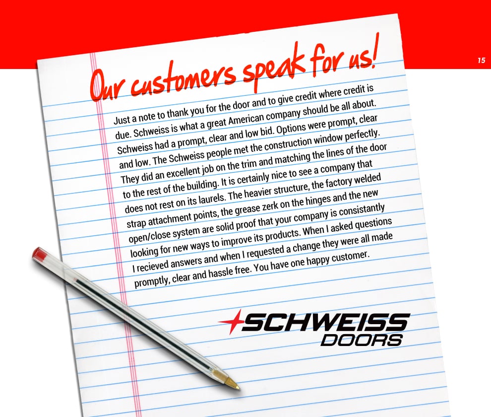 Customer's Approval of Schweiss Doors