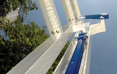 Schweiss tilt up door shown starting to open