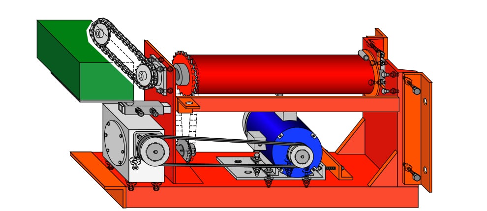 Top Drive Power Unit Drawing for Schweiss bifold door