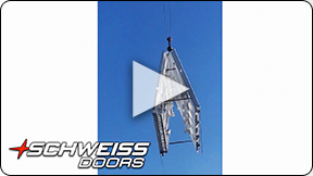 Schweiss Bifold Door lifted to rooftop