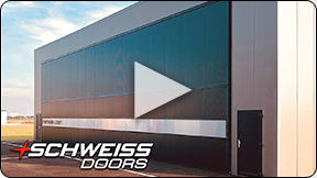 Schweiss Bifold Hangar Door on Weiner Neustadt Airport in Austria