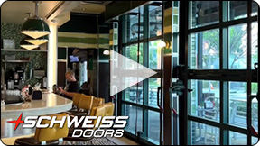 Schweiss bifold doors installed on Goody Goody Burgers