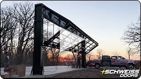 Schweiss Stand-Alone Frameworks are designed to take the load off of your building when installing a bifold or hydraulic door