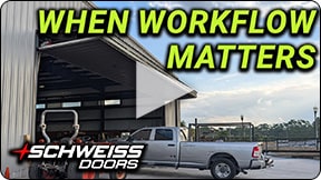 Boat manufactuerer Amera Trails utilizes Schweiss Doors to maximize their workflow at their factory!