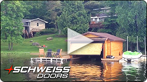 Schweiss Hydraulic Door on Lake Vermillion Boathouse