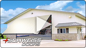 Schweiss Doors match the Building Siding