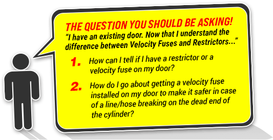 You should be asking if hydraulic doors have restrictors or velocity fuses, and ask how you go about getting velocity fuses installed on your door to make it safer!