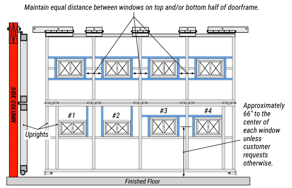 Schweiss Windows in the Schweiss hangar doorframe