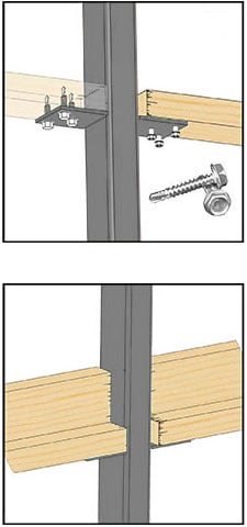 Wood crossmembers connected by tec screws or bolts