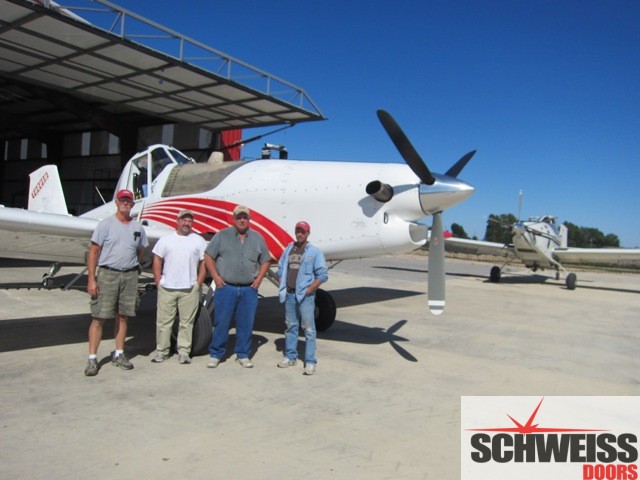 Sprayplane pilots love dual hydraulic hangar doors