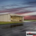 Hydraulic hangar doors