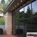 Hydraulic doors with glass for patios and garages