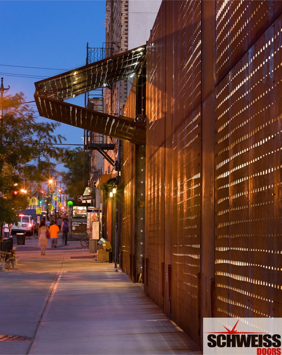 Bifold doors laser-cut for New York shopping center