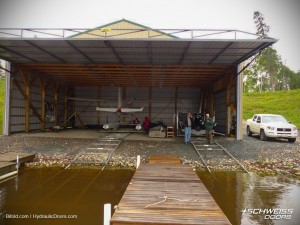 FloatPlane Hangar Hydraulic Door in Alaska