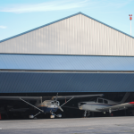 Blue Aviation Hangar Doors